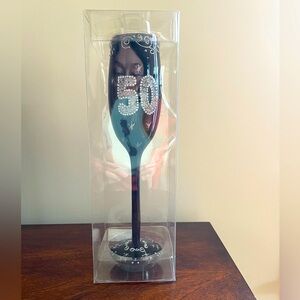 Cute toast glass gift for 50th Birthday!